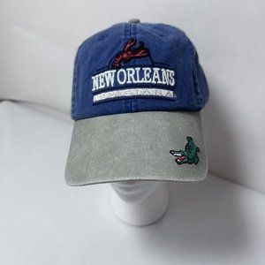 New Orleans Hat Mens Blue Souvenir Cap Adjustable Embroidered  Croc Lobster